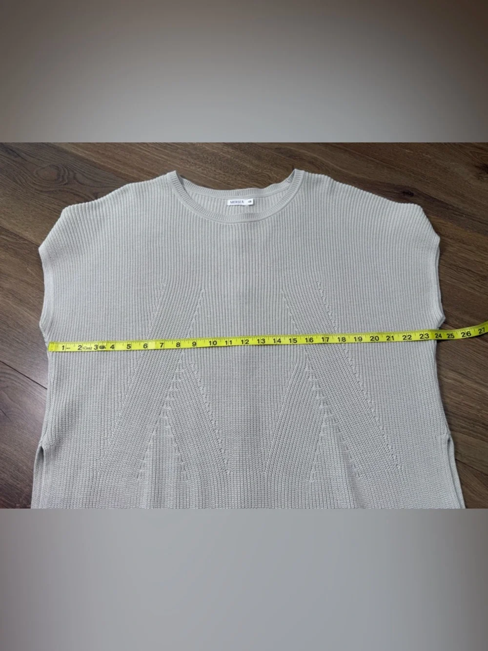 Mersea Camden Short Sleeve Drop Shoulder Sweater Relaxed Fit Beige One Size